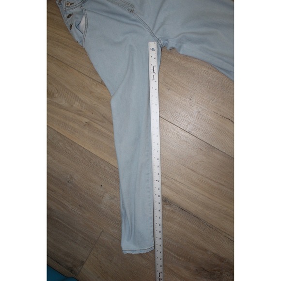 Women's Light Wash Denim Overalls Slim Leg Adjustable Straps Light Blue Size S - Picture 6 of 7
